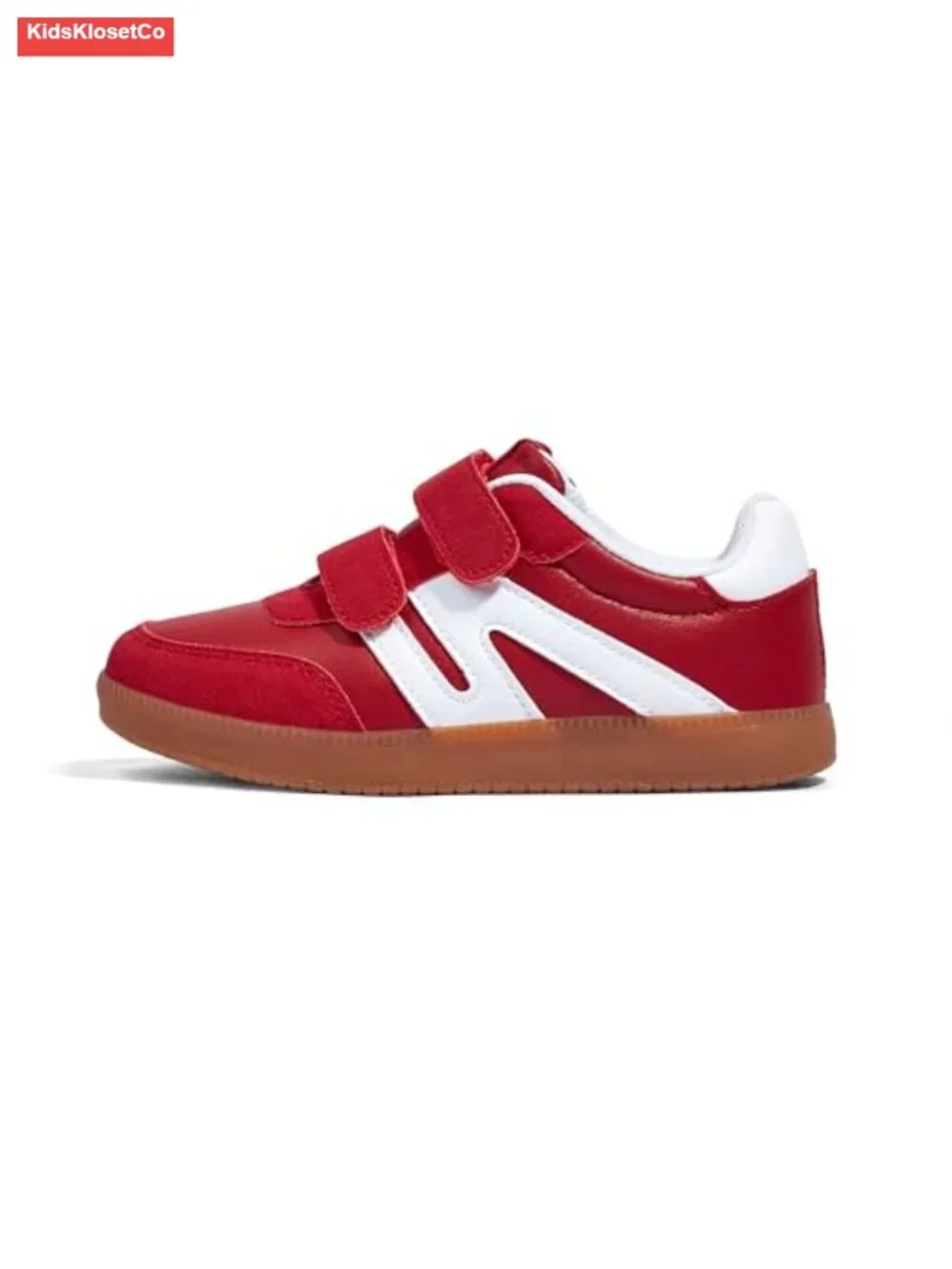 Kids Classic Retro Gum Sole Fashion Sneakers with Hook and Loop Closure